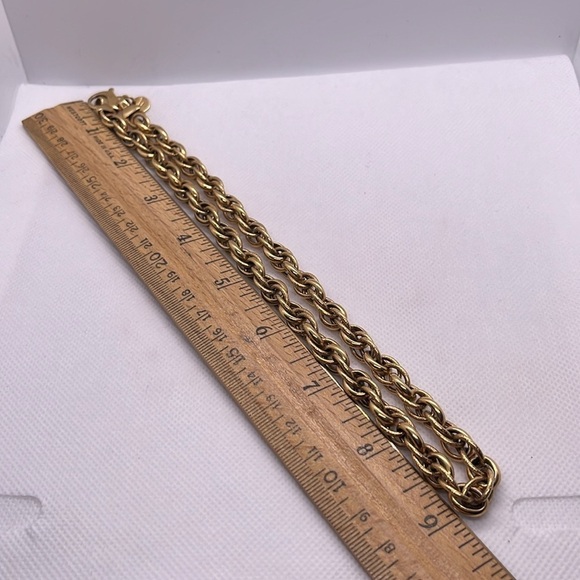 Romanza Italy Chunky Rolo Belcher Chain Gold Tone 18 Inch Necklace - Picture 8 of 11